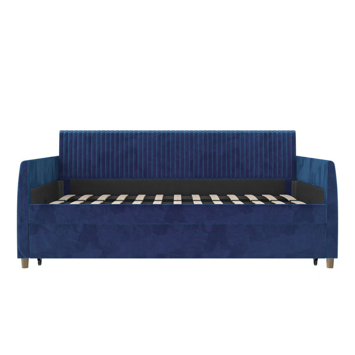 Daphne Upholstered Daybed with Trundle - Blue - Twin-Over-Twin