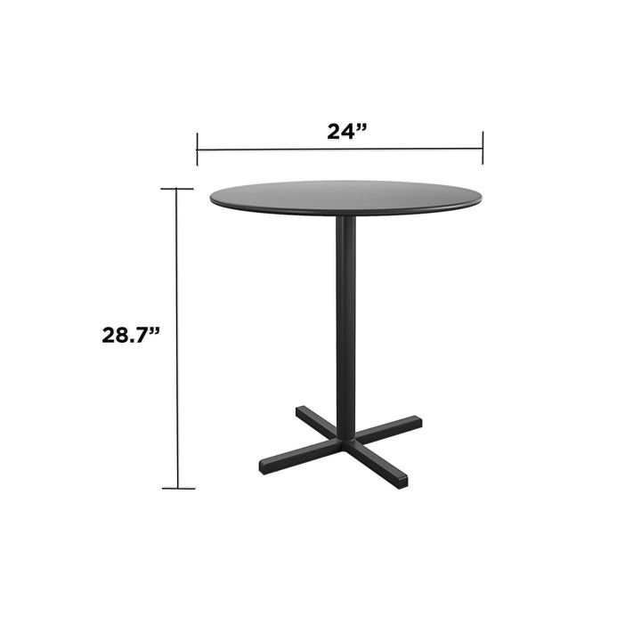 24" Round Indoor/Outdoor Steel Bistro Table - Black - 1-Pack