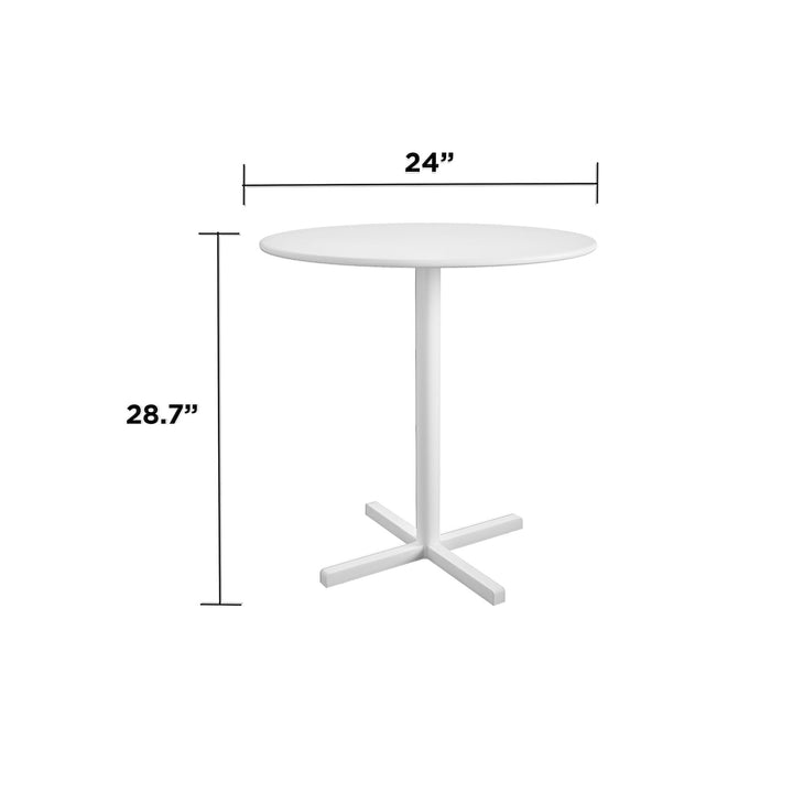 24" Round Indoor/Outdoor Steel Bistro Table - White - 1-Pack