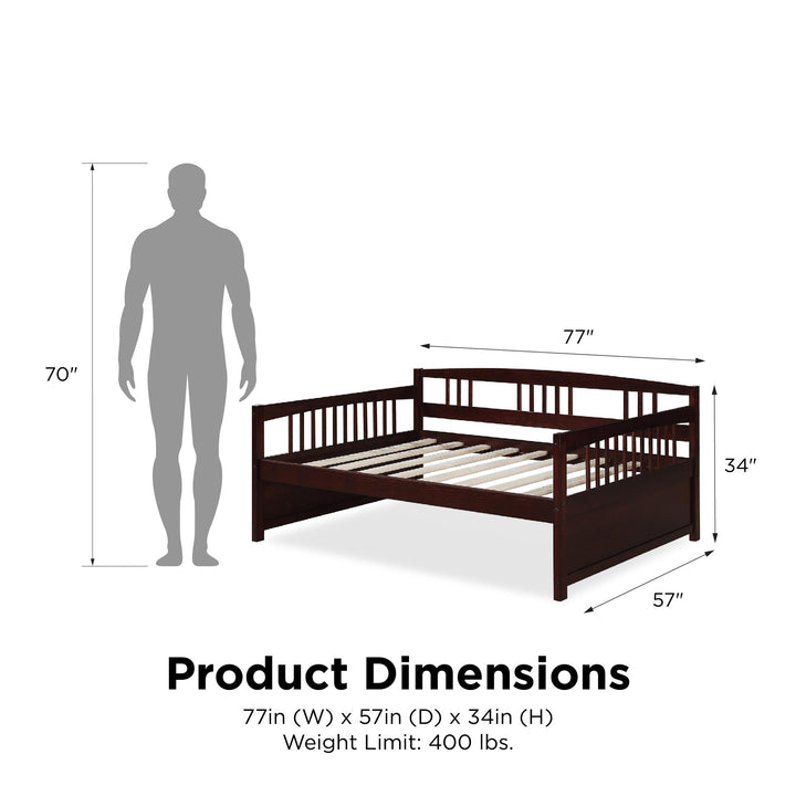 Full Size Wood Morgan Daybed -  Espresso  -  Full