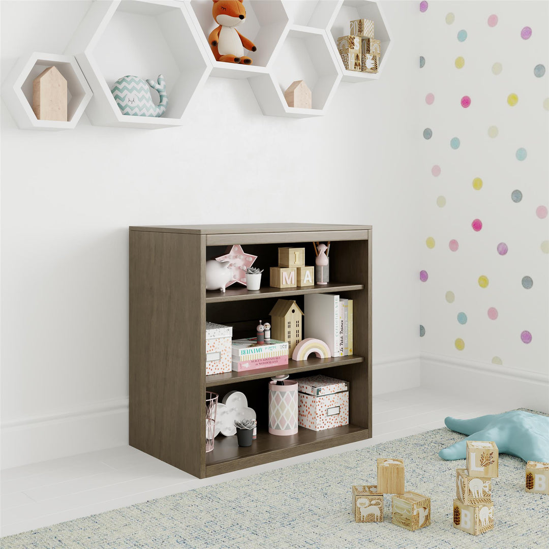 Marlowe Open Shelf Storage Unit with 3 Fixed Shelves - Gray
