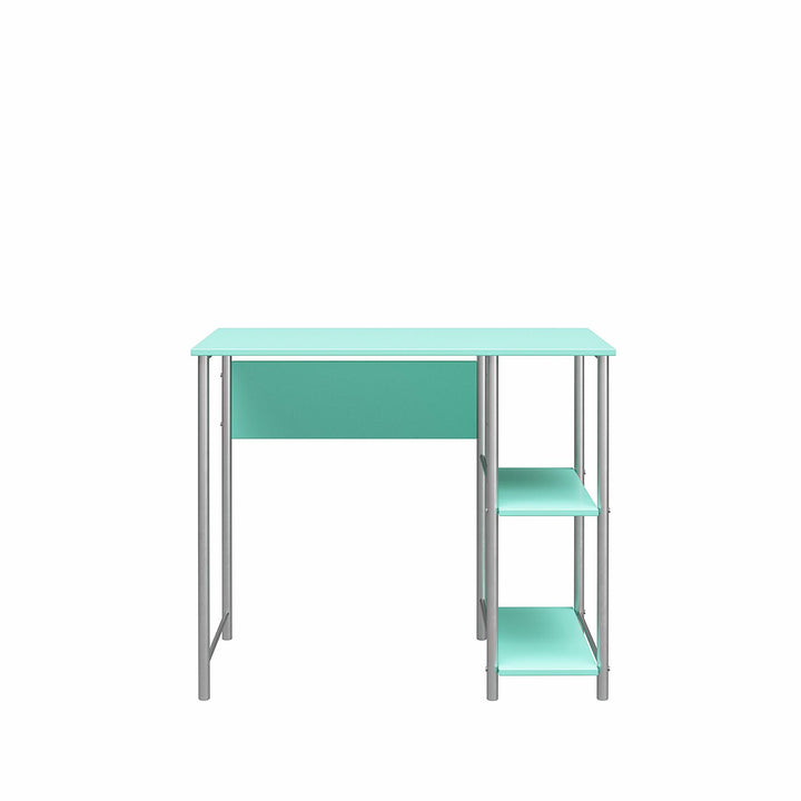 Meridian Metal Computer Desk With 2 Side Storage Shelves - Spearmint