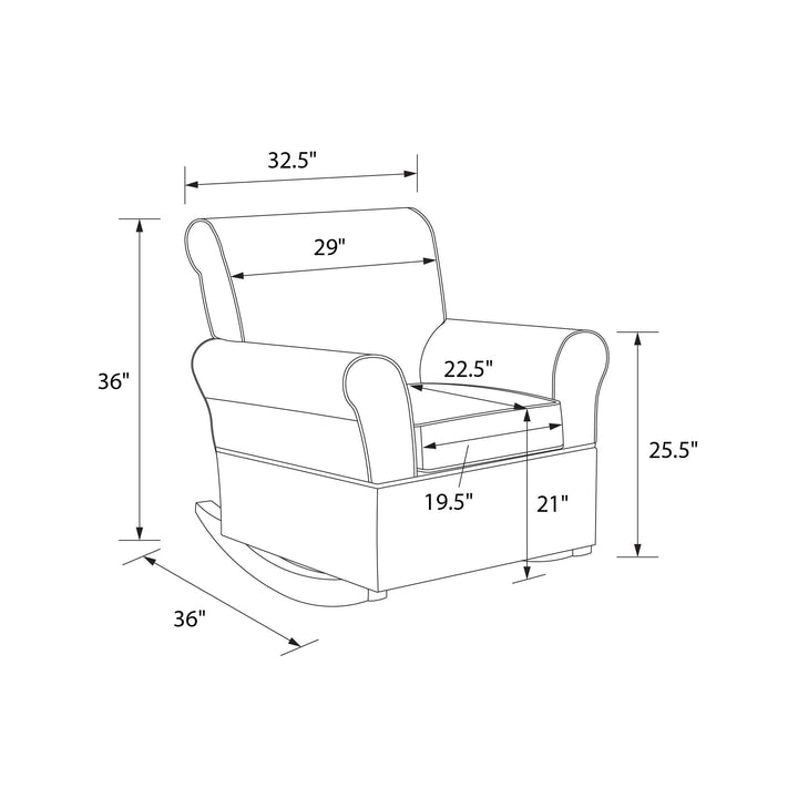 Mackenzie Microfiber Upholstered Rocker Chair with Wood Frame - Taupe