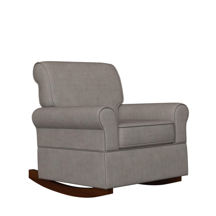 Mackenzie Microfiber Upholstered Rocker Chair with Wood Frame - Taupe