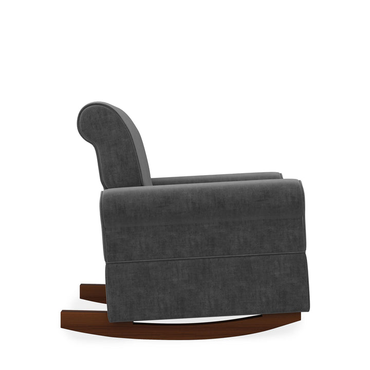 Mackenzie Microfiber Upholstered Rocker Chair with Wood Frame - Gray