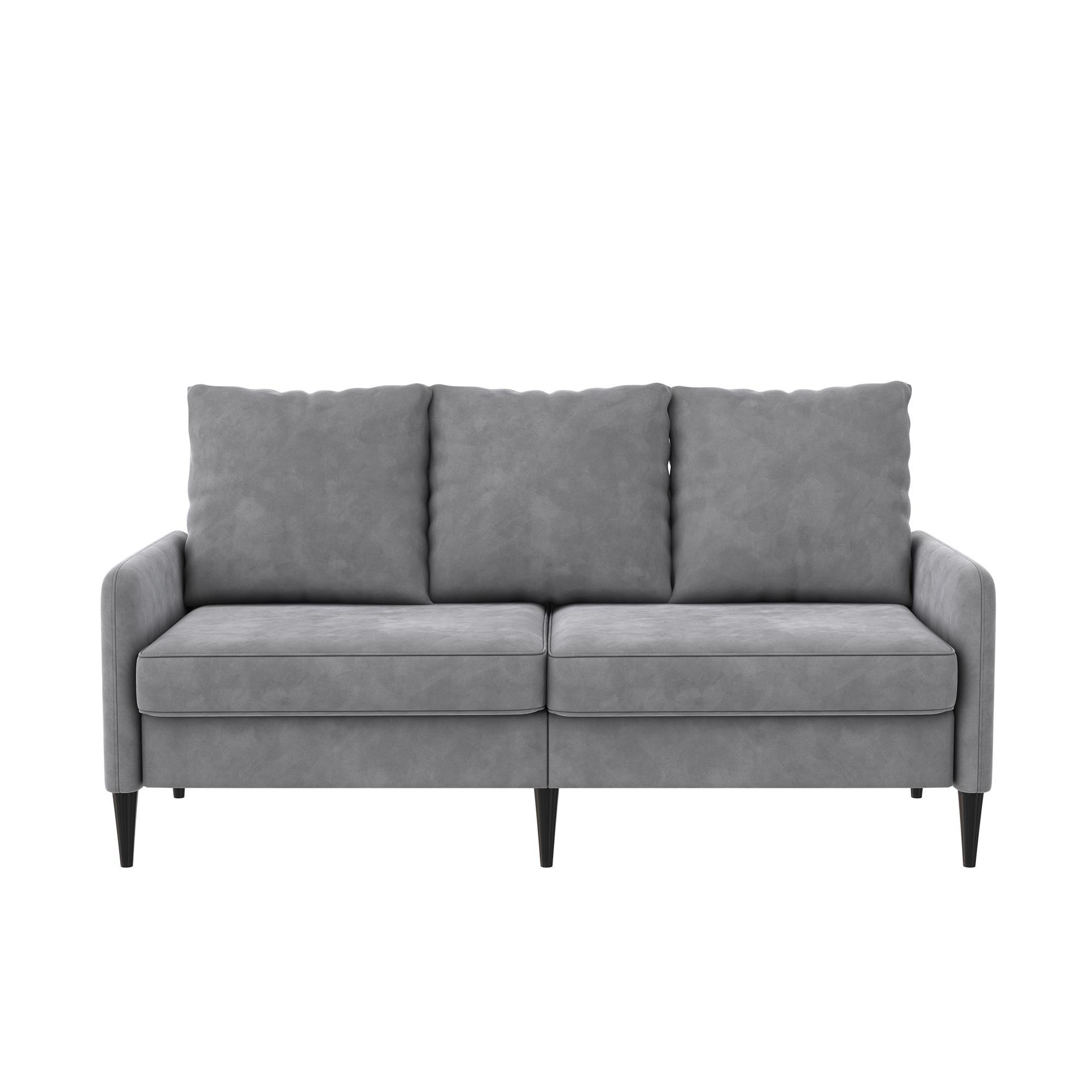 Cassia Pillowback 3 Seater Sofa: Velvet with Pocket Coil