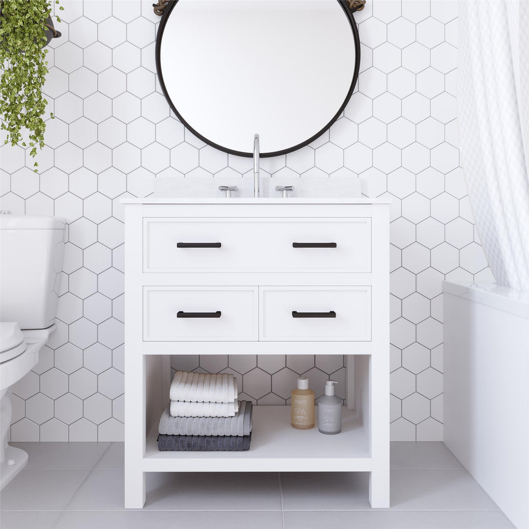 Maine 30 Inch Bathroom Vanity - White - 30"