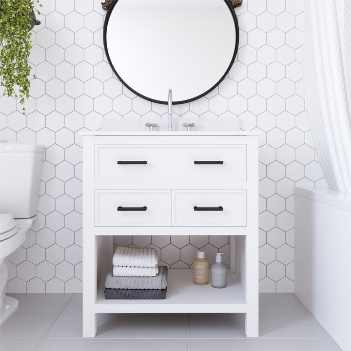Maine 30 Inch Bathroom Vanity - White - 30"