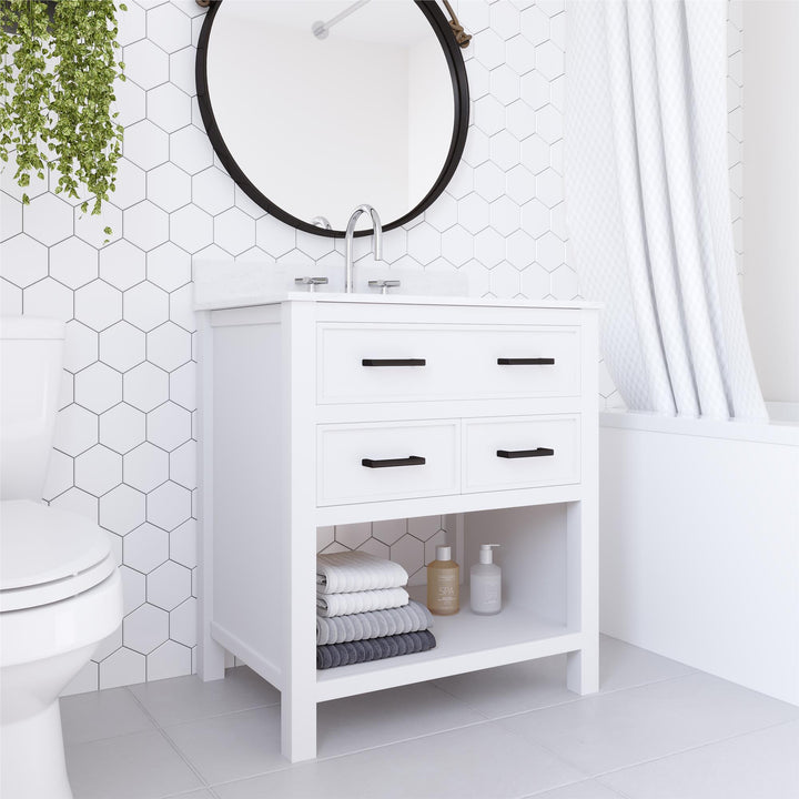 Maine 30 Inch Bathroom Vanity - White - 30"