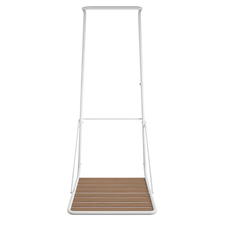 Poolside Gossip Collection Rainey Outdoor Shower with XL Base and Waterfall Bar  -  White 
