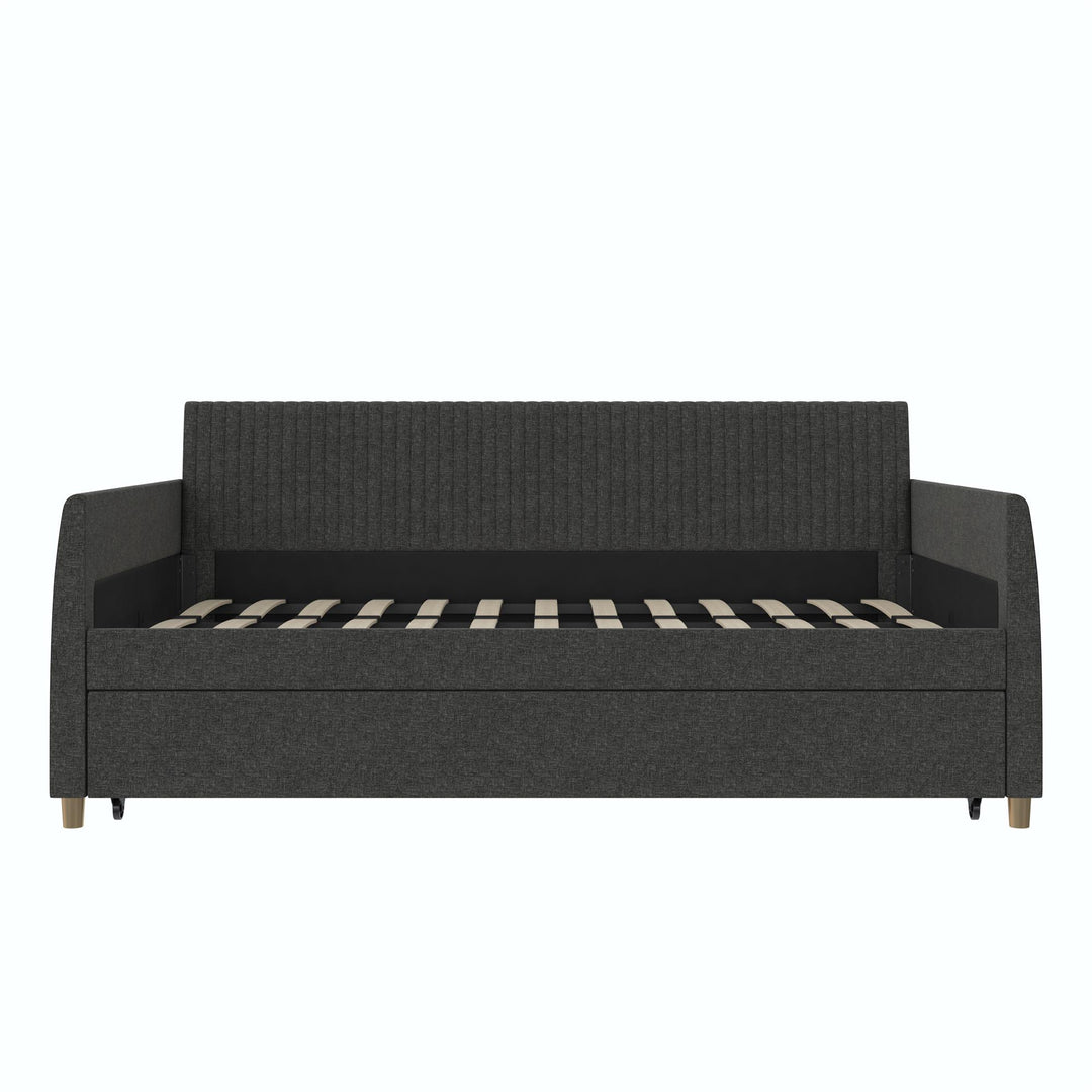 Daphne Upholstered Daybed with Trundle - Dark Gray - Twin-Over-Twin