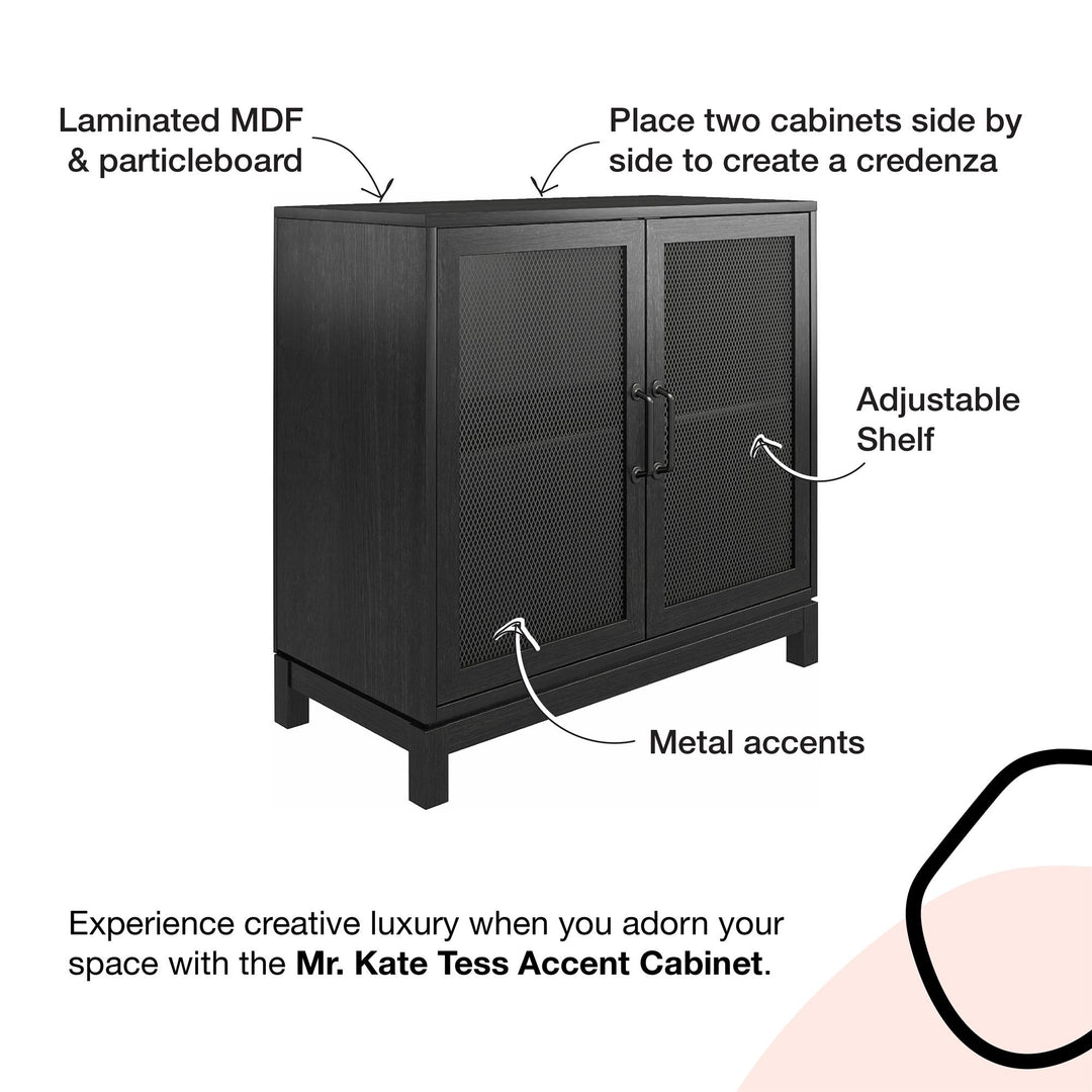Elegant Accent Cabinet for Storage -  Black Oak