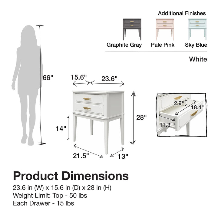 Buy Elegant Stella Accent Table -  White