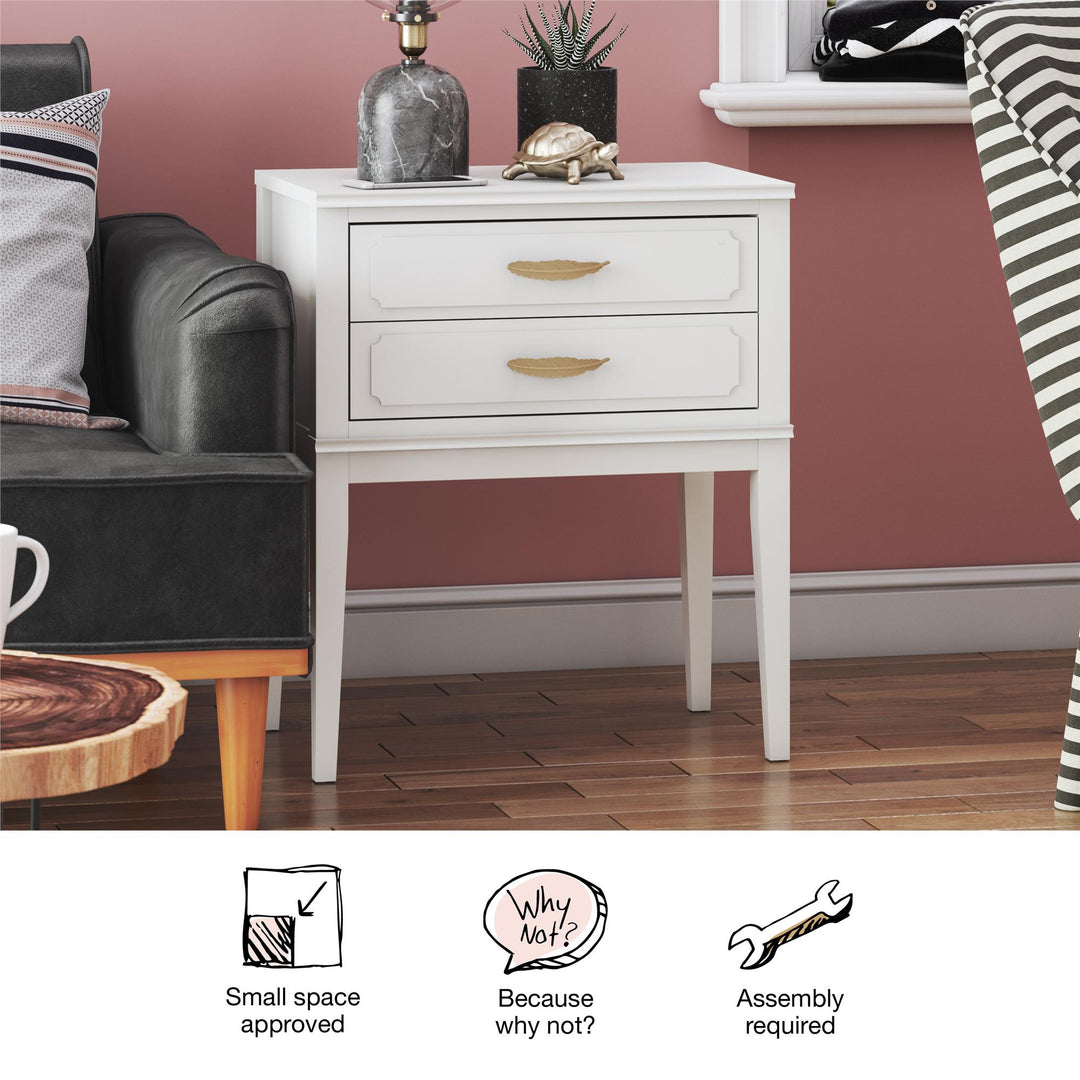 Best Stylish Accent Table with Drawers -  White