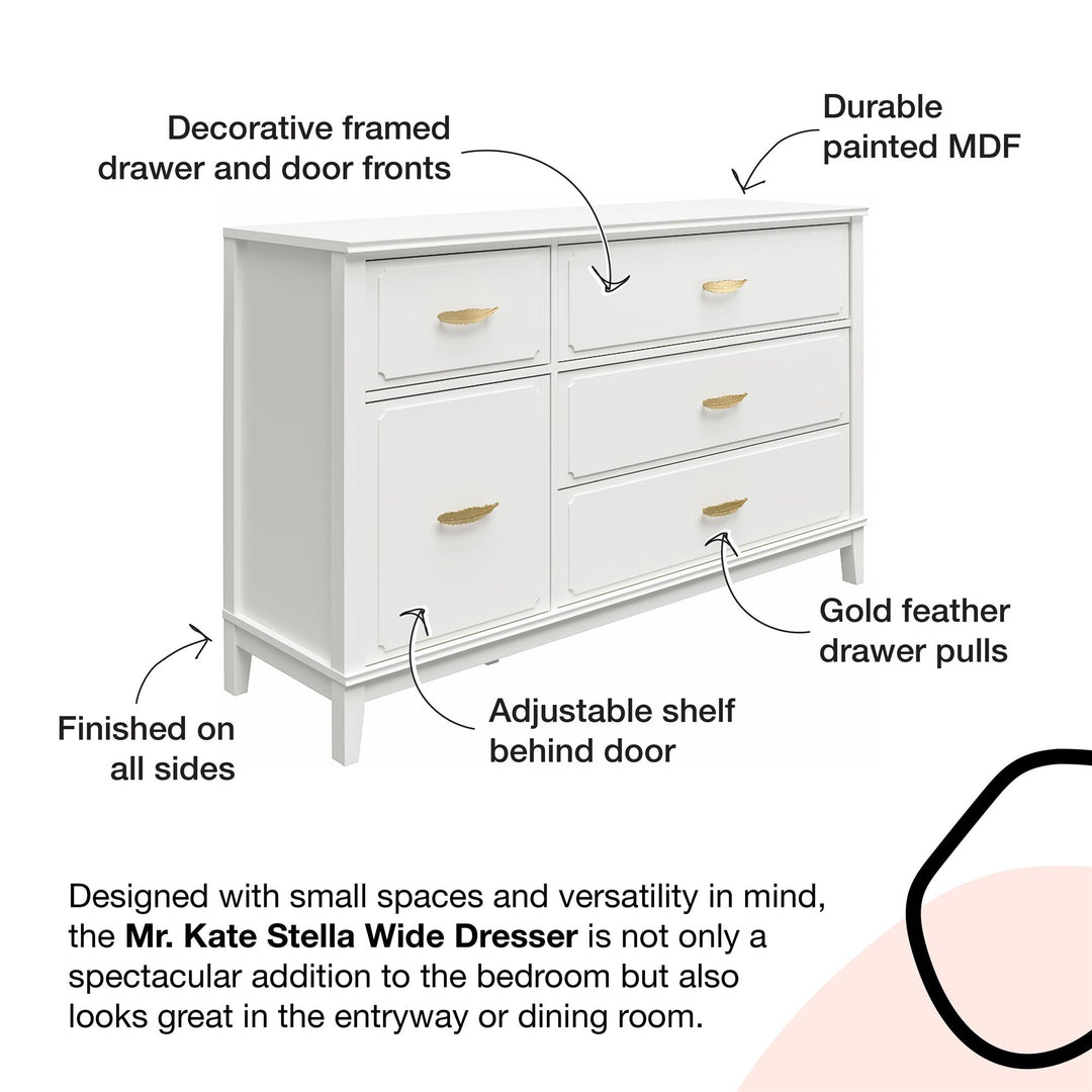Elegant Spacious Wide Dresser -  Graphite Grey
