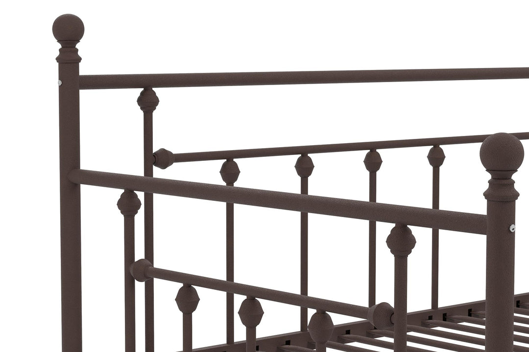 Manila Metal Daybed and Trundle Set with Sturdy Metal Frame and Slats - Bronze - Twin