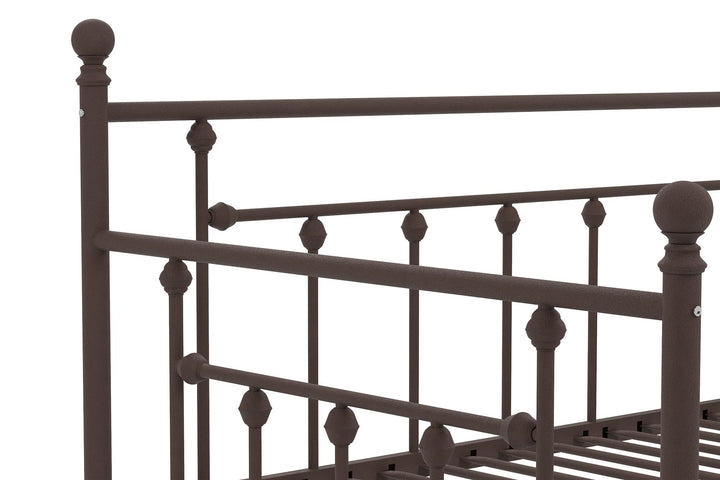 Manila Metal Daybed and Trundle Set with Sturdy Metal Frame and Slats - Bronze - Twin