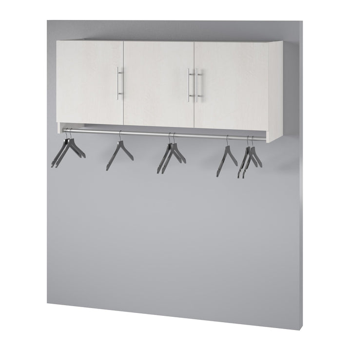 Camberly 3 Door Wall Cabinet with Hanging Rod - Ivory Oak