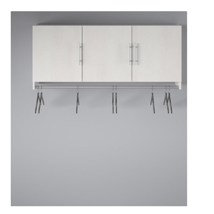 Camberly 3 Door Wall Cabinet with Hanging Rod - Ivory Oak