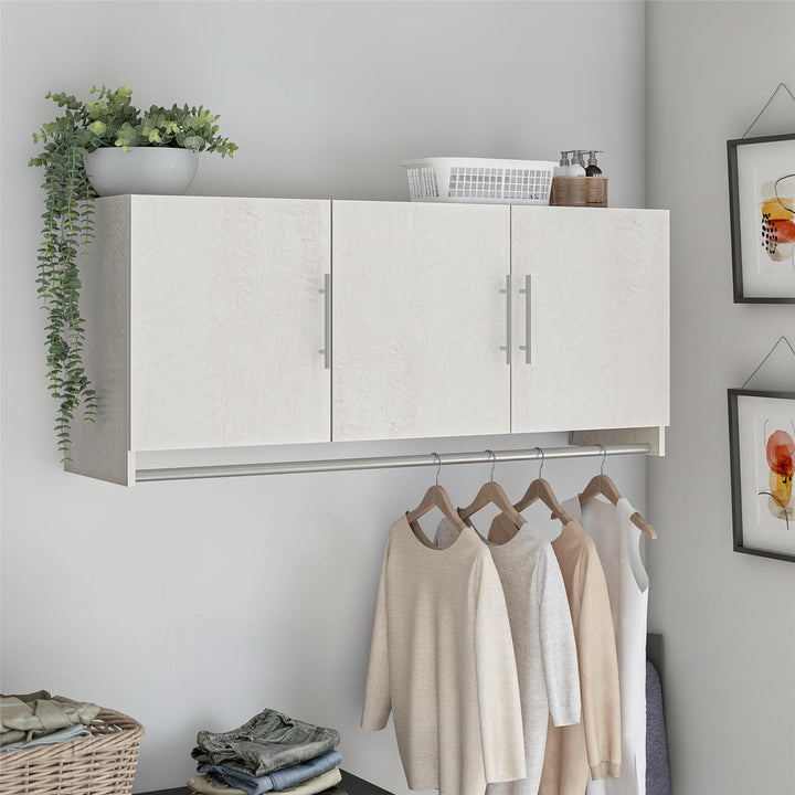 Camberly 3 Door Wall Cabinet with Hanging Rod - Ivory Oak