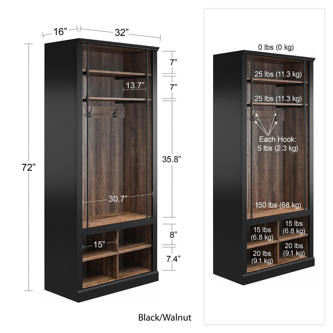 Hoffmann wooden entryway furniture -  Black