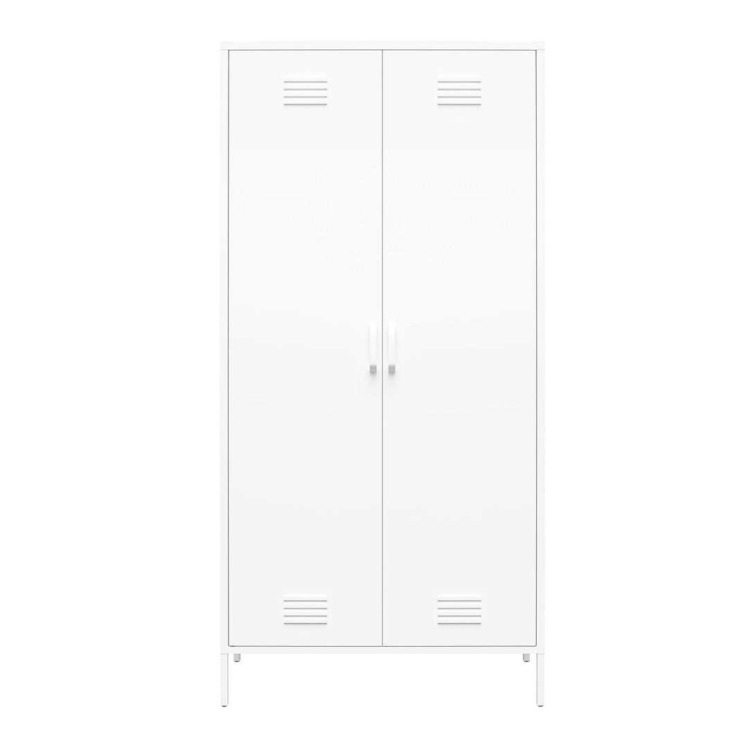 Shadwick 2 Door Tall Metal Locker Style Storage Cabinet - White