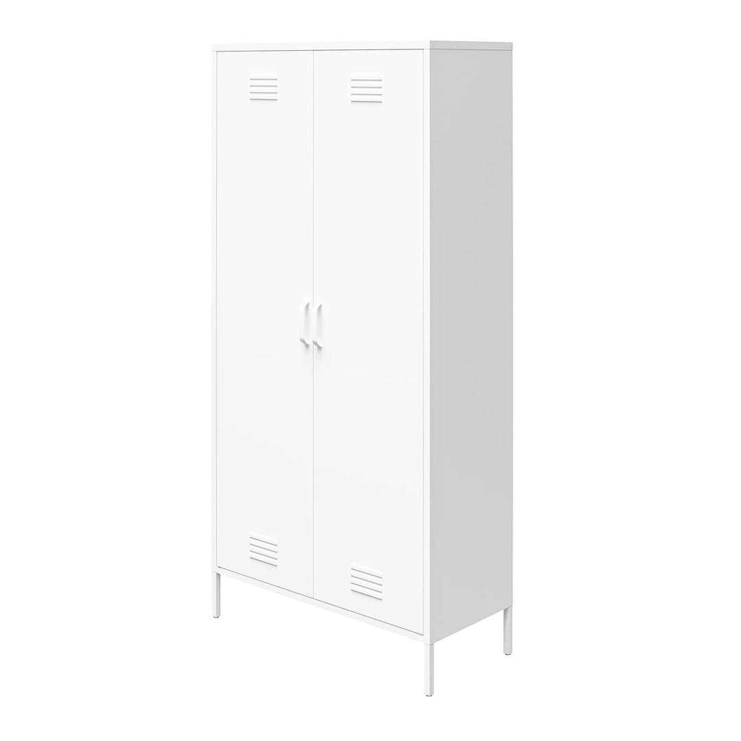 Tall 2 door metal storage cabinet - White