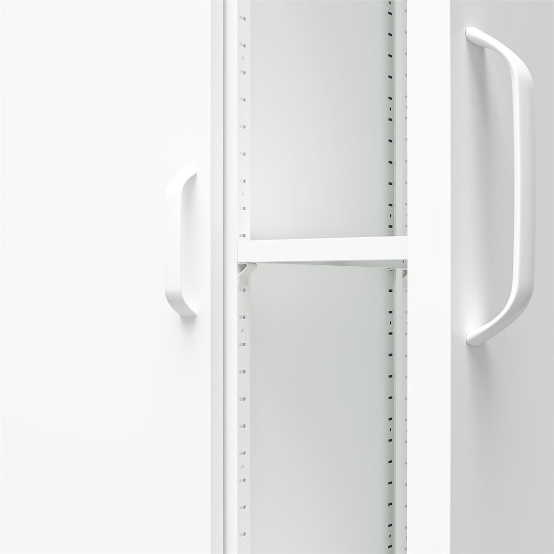 Metal tall cabinet with doors - White