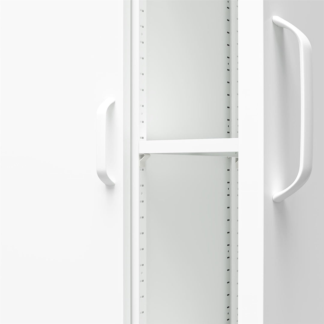 Shadwick 2 Door Tall Metal Locker Style Storage Cabinet - White