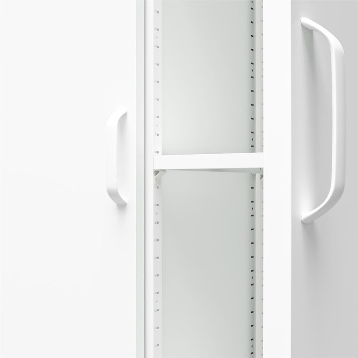 Shadwick 2 Door Tall Metal Locker Style Storage Cabinet - White