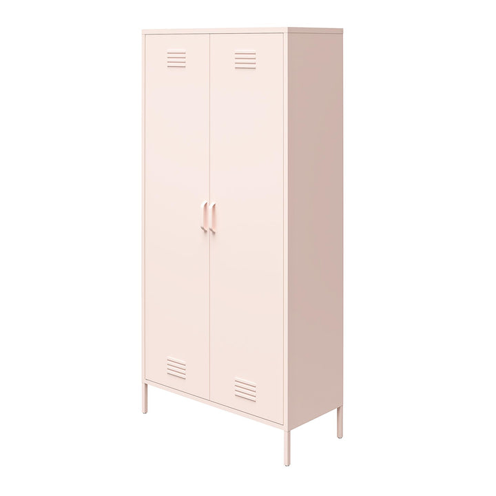 Tall 2 door metal storage cabinet - Pale Pink