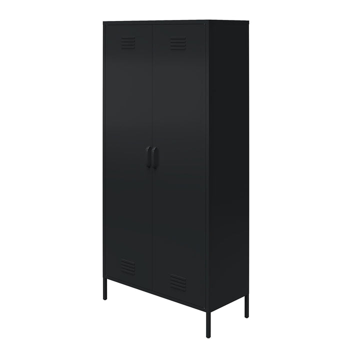 Tall 2 door metal storage cabinet - Black