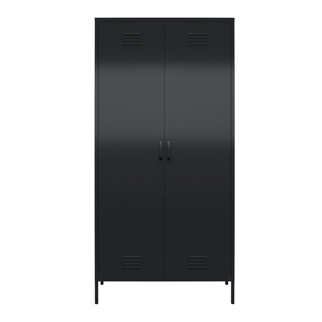 Shadwick 2 Door Tall Metal Locker Style Storage Cabinet - Black