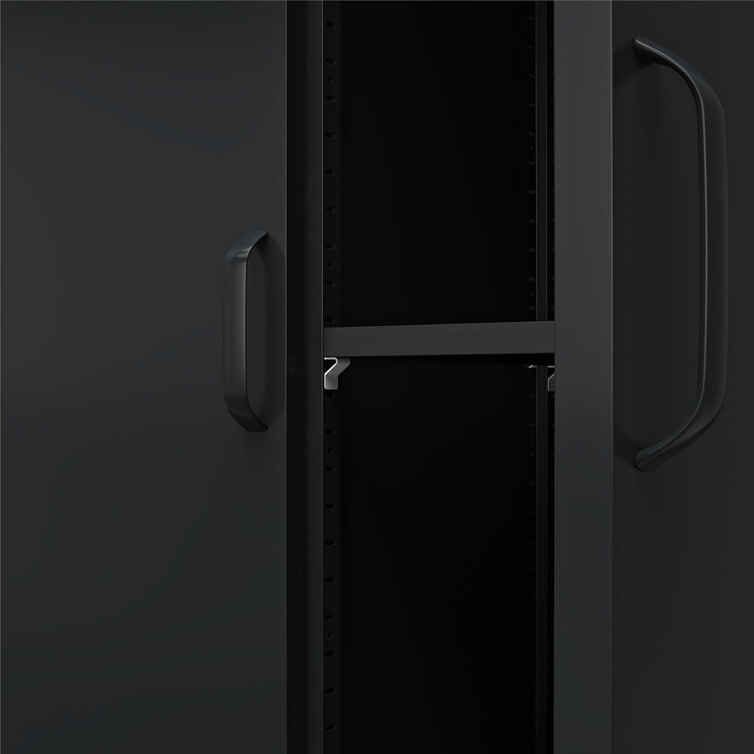 Metal tall cabinet with doors - Black