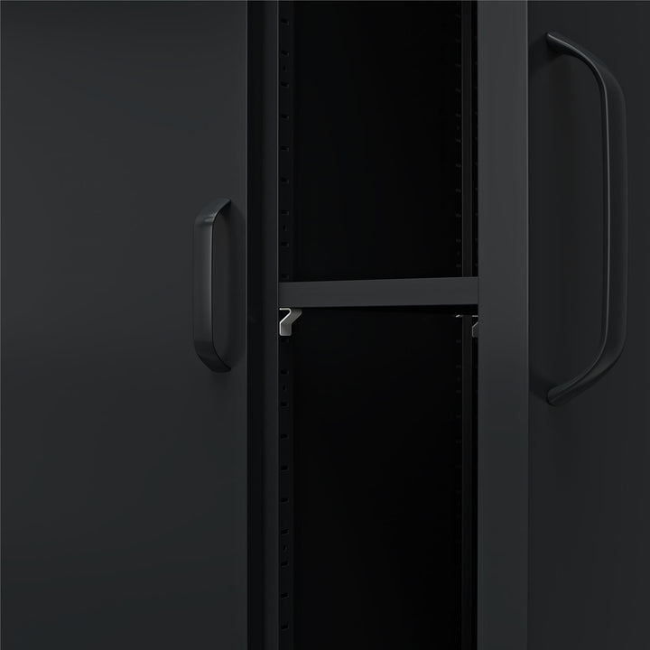 Shadwick 2 Door Tall Metal Locker Style Storage Cabinet - Black