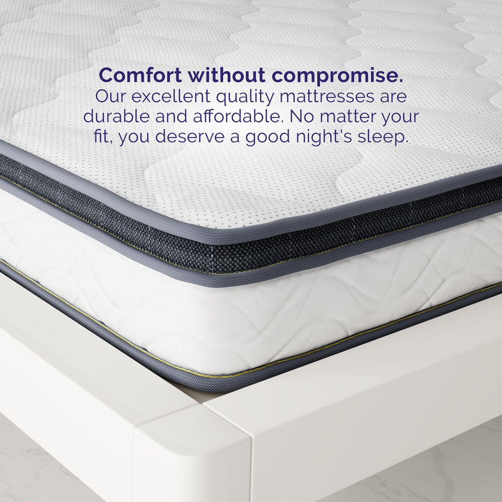 6" mattress with EuroTop design -  White - Full