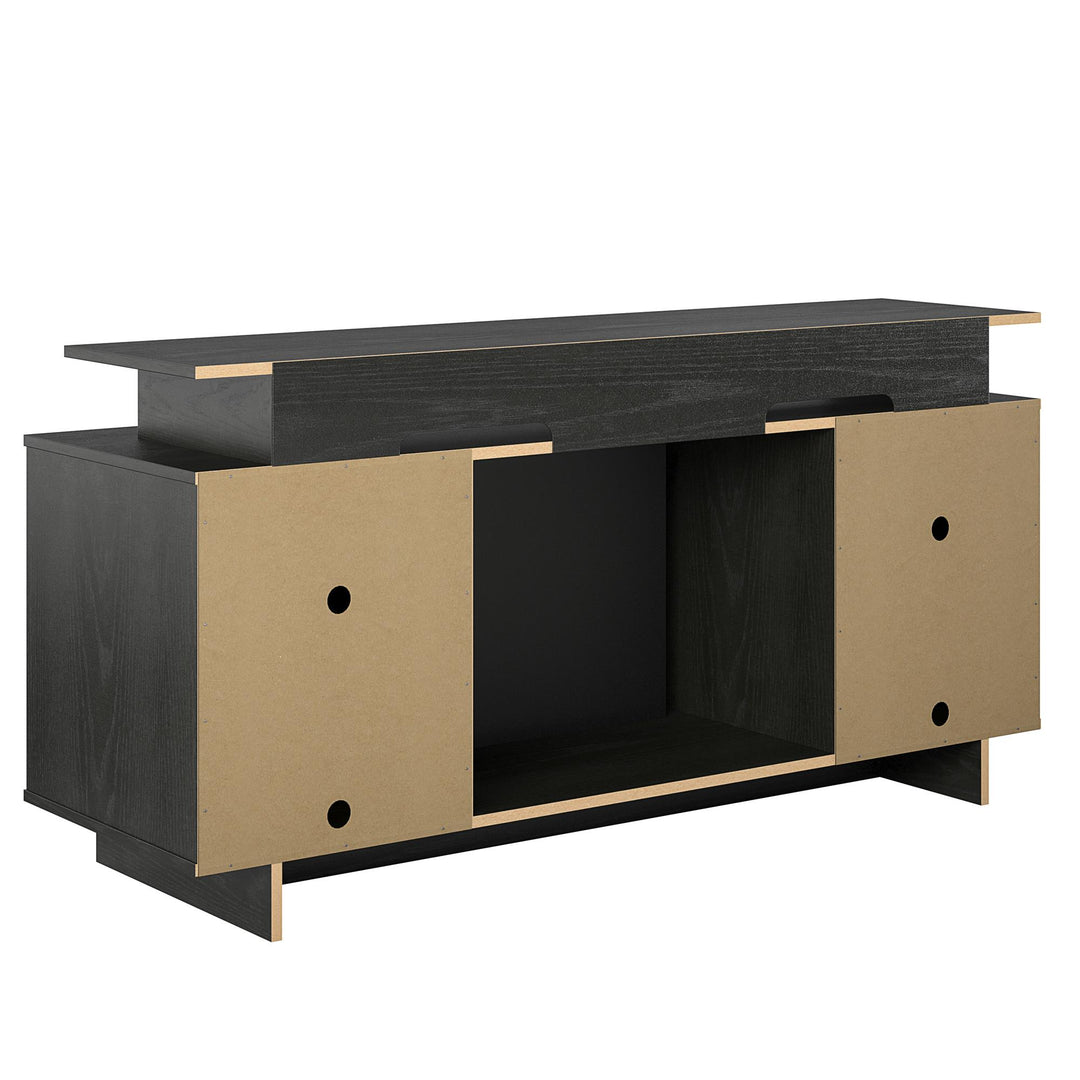 Merritt Avenue TV console with 2 storage cabinets -  Black Oak