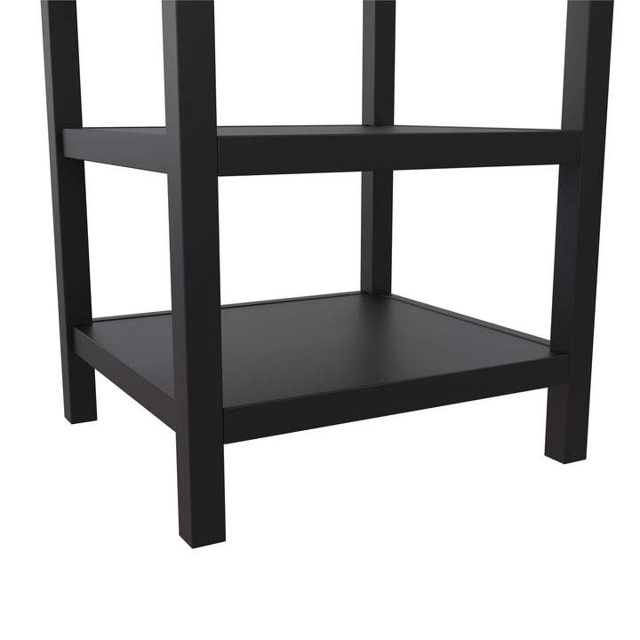 Pisa 20 Inch Bathroom Vanity with Carrera Countertop and 2 Storage Shelves - Black