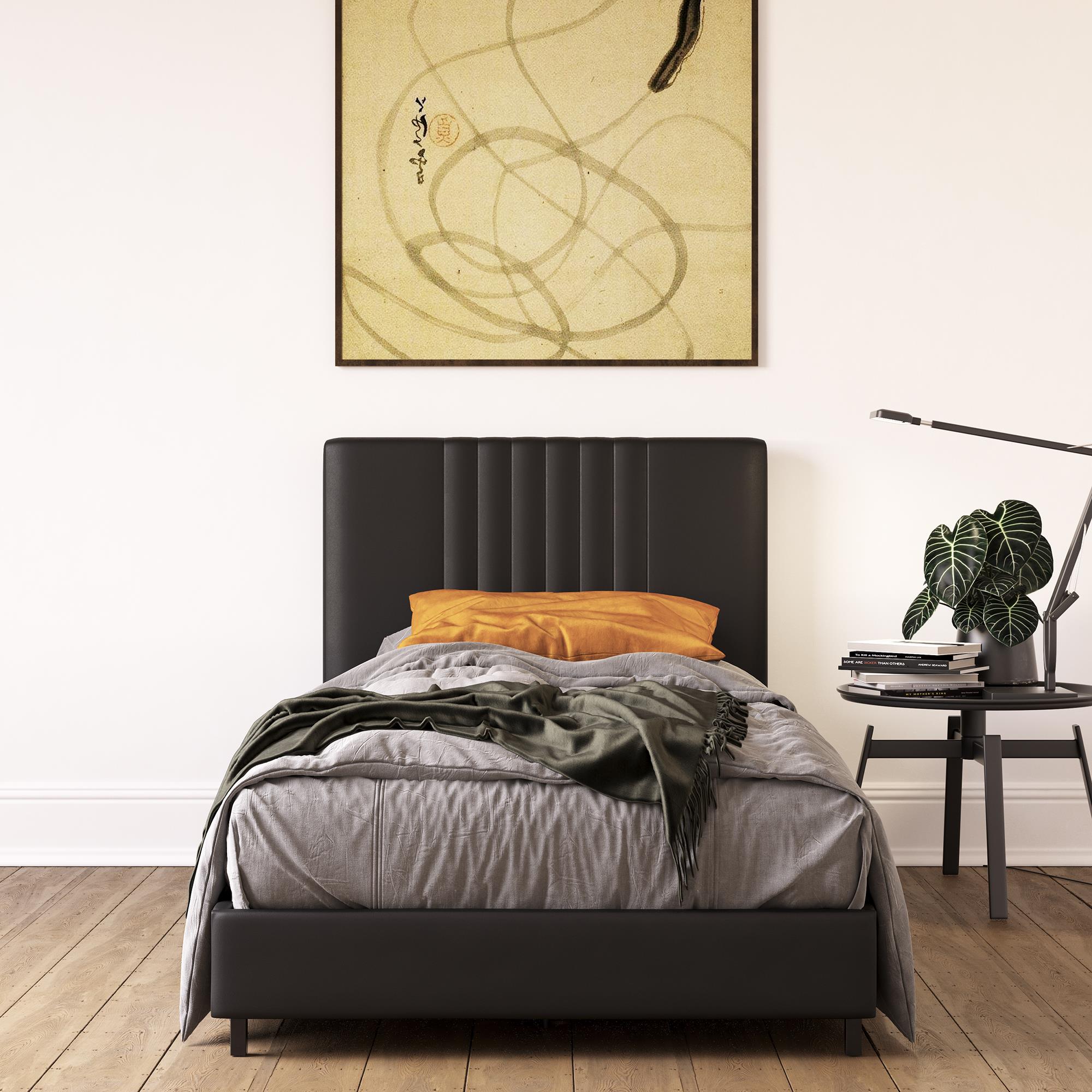 Rio modern upholstered low profile platform bed discount with storage