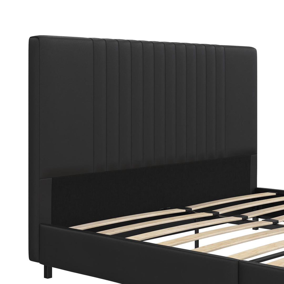 bed with tufted headboard - Black - Queen Size