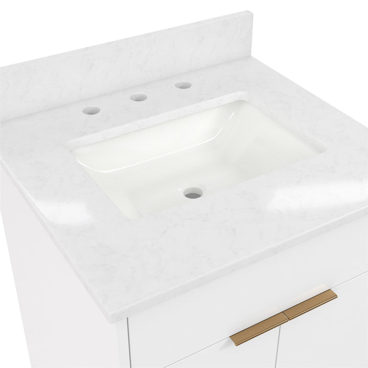 Leona 24 Inch Bathroom Vanity - White - 24"