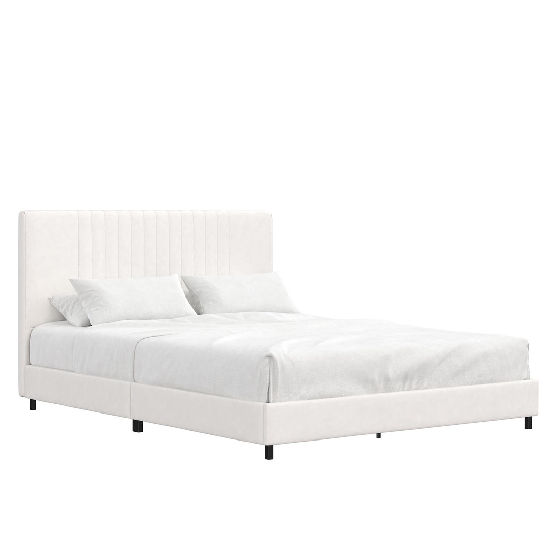 leather bed frames - White - Full Size
