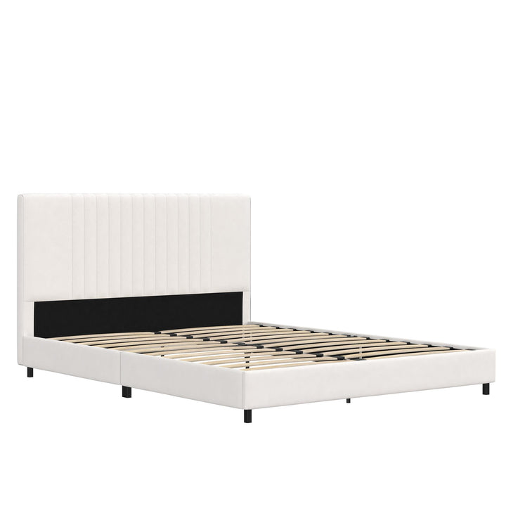 bed frame leather - White - Queen Size