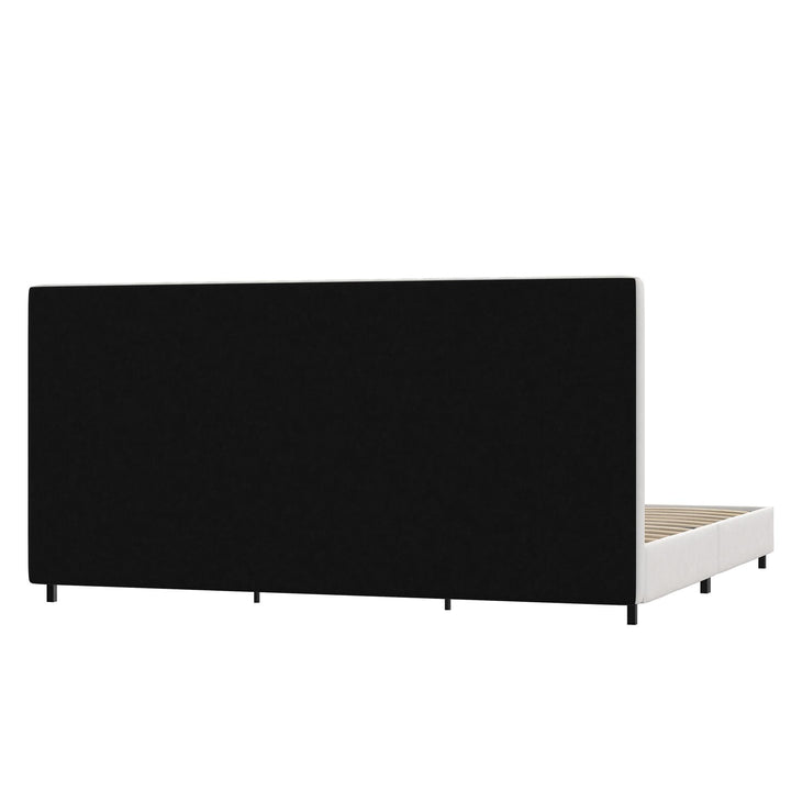 Rio Faux Leather Upholstered Platform Bed with Tufted Headboard - White - King