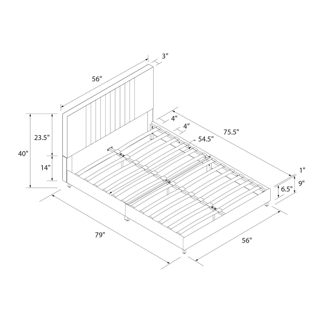 leather bed frame  - White - Full Size