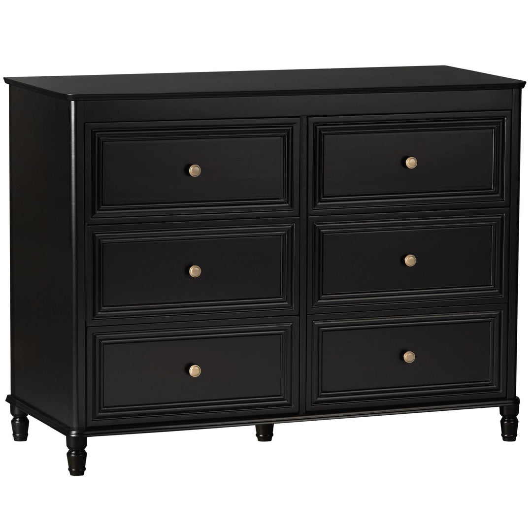Easy to assemble 6 drawer painted dresser -  Black
