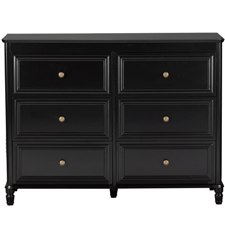 Easy to assemble 6 drawer painted dresser -  Cream