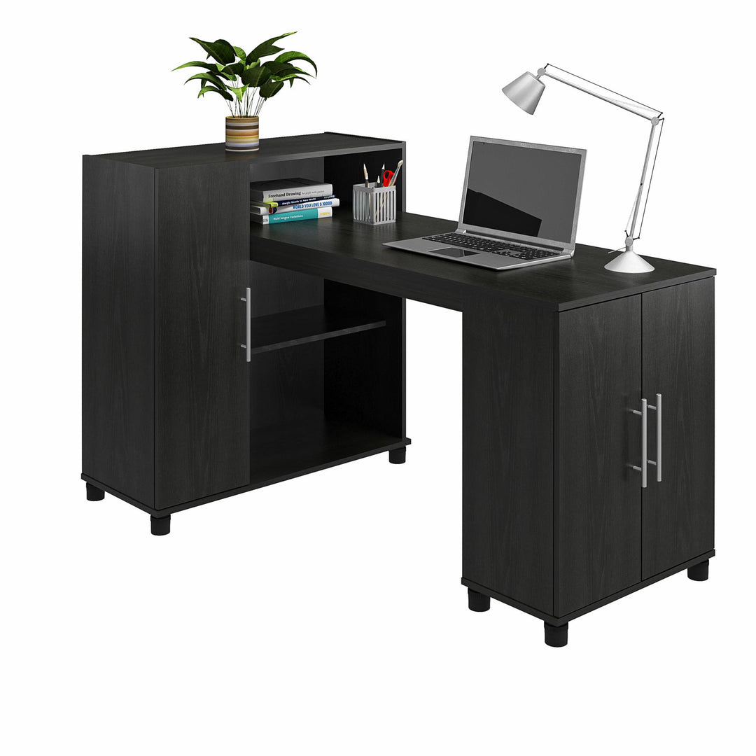 Hobby desk with spacious storage -  Black Oak