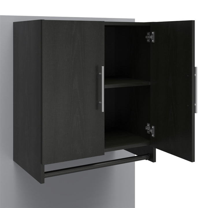Cabinet with integrated hanging rod -  Black Oak
