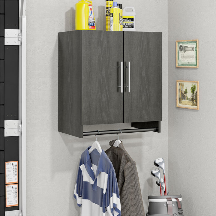 2 door cabinet with hanging space -  Black Oak